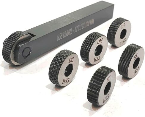 Buyohlic Single wheel knurling tool holder with 5 spare HSS knurls (12 x 12 x 100 mm) in Saudi Arabia
