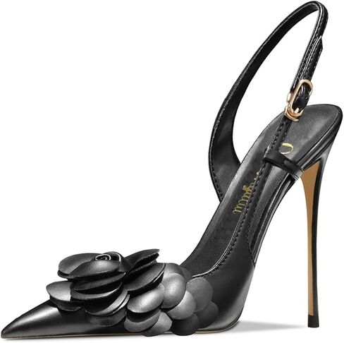 Women's Sexy Pointed Toe Flower Mouth One-Strap Shallow Mouth Stiletto High Heel Ankle Strap Casual Party Banquet Sandals in Kuwait