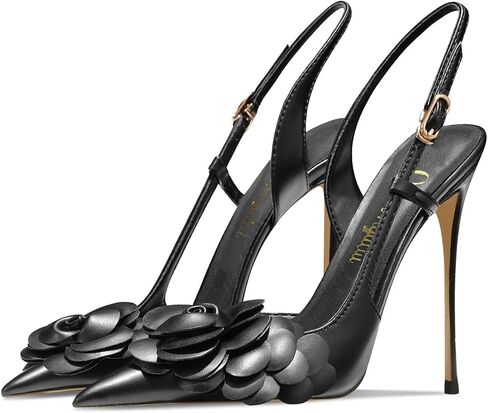 Women's Sexy Pointed Toe Flower Mouth One-Strap Shallow Mouth Stiletto High Heel Ankle Strap Casual Party Banquet Sandals in Kuwait