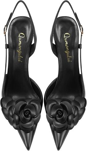 Women's Sexy Pointed Toe Flower Mouth One-Strap Shallow Mouth Stiletto High Heel Ankle Strap Casual Party Banquet Sandals in Kuwait