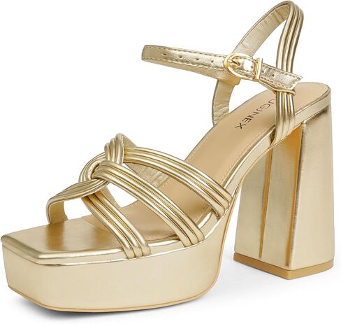 Women‘s Platform Chunky High Heels Square Open Toe Sandals with Ankle Strap y2k Shoes for Party, Prom in Saudi Arabia