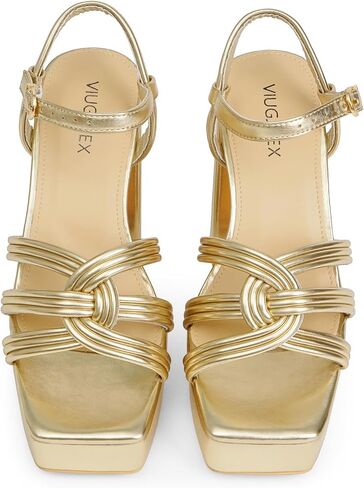 Women‘s Platform Chunky High Heels Square Open Toe Sandals with Ankle Strap y2k Shoes for Party, Prom in Saudi Arabia
