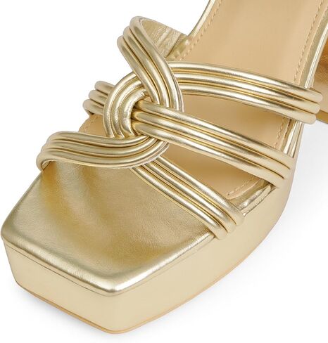 Women‘s Platform Chunky High Heels Square Open Toe Sandals with Ankle Strap y2k Shoes for Party, Prom in Saudi Arabia
