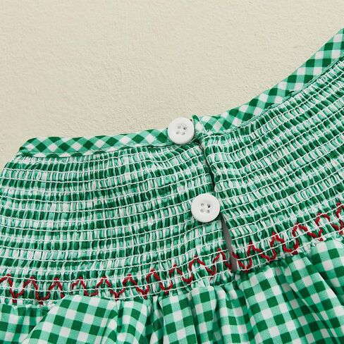 BemeyourBBs Newborn Baby Girl St Patricks Day Outfit Shamrock Bubble Romper Embroidery Cute Smocked Baby Girl Clothes in Saudi Arabia