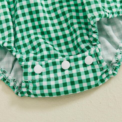 BemeyourBBs Newborn Baby Girl St Patricks Day Outfit Shamrock Bubble Romper Embroidery Cute Smocked Baby Girl Clothes in Saudi Arabia