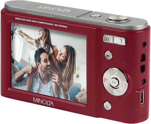 Minolta MND20 44MP / 2.7K Quad HD Digital Camera (Magenta) + Accessories in Kuwait