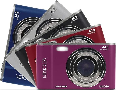 Minolta MND20 44MP / 2.7K Quad HD Digital Camera (Magenta) + Accessories in Kuwait