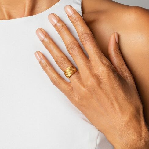 Non Tarnish Gold Ring Set: 3PCS Dainty Stackable Rings for Women Hypoallergenic 14K Gold Plated Thin Thumb Pinky Rings Wedding Band Ring for Women Gold Jewelry for Women Trendy Size 6/7/8/9/10 in Saudi Arabia