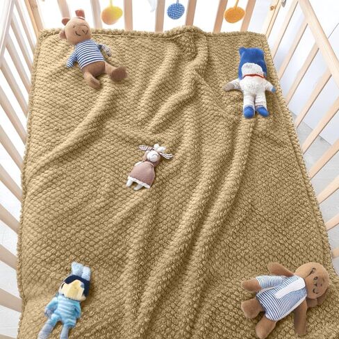 بطانية صغيرة فائقة الصوف المريحة للبنين فتيات الفتيات رقيقات تتلقى بطانية مستقبلة للحديدين الجدد ، مثالية للحضانة ، المتجول ، أمن التقويم والأطفال الصغار (كريم ، 30 "× 40") in Kuwait