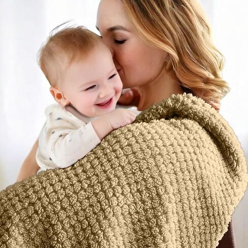 بطانية صغيرة فائقة الصوف المريحة للبنين فتيات الفتيات رقيقات تتلقى بطانية مستقبلة للحديدين الجدد ، مثالية للحضانة ، المتجول ، أمن التقويم والأطفال الصغار (كريم ، 30 "× 40") in Kuwait