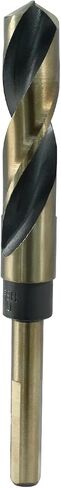 Bivethoi Reduced Shank Twist Drill Bits 17mm Black Nitride & Gold Titanium Coated High Speed Steel 4341 with 10mm Shank for Drilling Steel Plate in Saudi Arabia