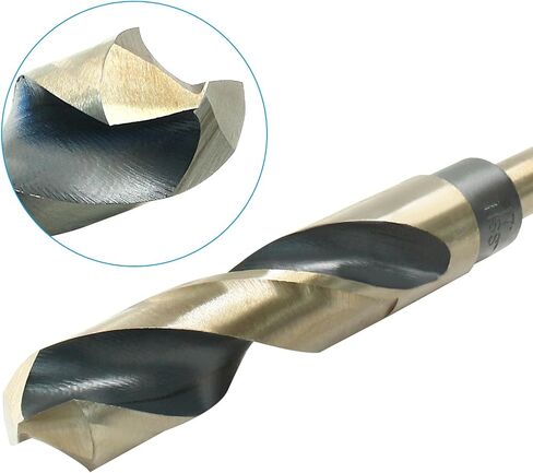 Bivethoi Reduced Shank Twist Drill Bits 17mm Black Nitride & Gold Titanium Coated High Speed Steel 4341 with 10mm Shank for Drilling Steel Plate in Saudi Arabia