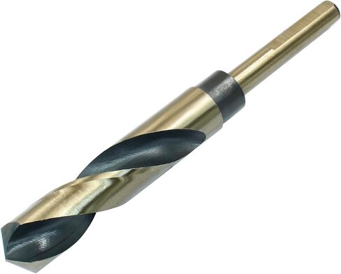 Bivethoi Reduced Shank Twist Drill Bits 17mm Black Nitride & Gold Titanium Coated High Speed Steel 4341 with 10mm Shank for Drilling Steel Plate in Saudi Arabia
