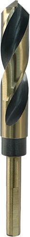 Bivethoi Reduced Shank Twist Drill Bits 17mm Black Nitride & Gold Titanium Coated High Speed Steel 4341 with 10mm Shank for Drilling Steel Plate in Saudi Arabia