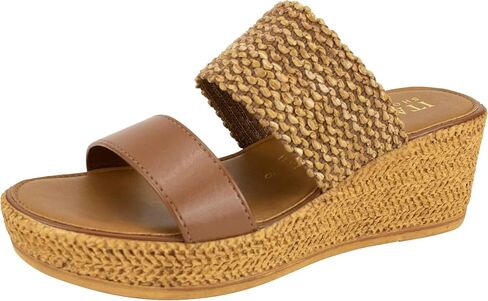 ITALIAN Shoemakers Inessa Womens Platform Wedge Espedrille and Raffia Sandal for Women in Saudi Arabia