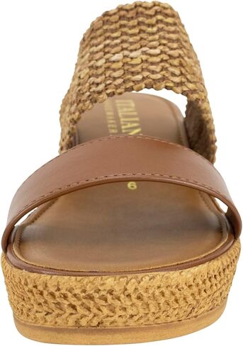 ITALIAN Shoemakers Inessa Womens Platform Wedge Espedrille and Raffia Sandal for Women in Saudi Arabia