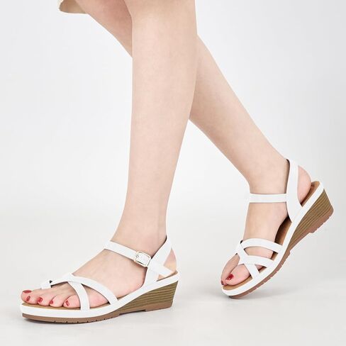Aomigoct shary Womens Wedge Sandals: Black 8 Platform Work Sandals for Women 2025 - أحذية زفاف المشي غير الرسمية in Kuwait
