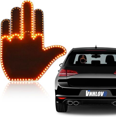 LED Finger Lights for Car,Gesture Light Wacky Funny Multi-functional Warning Lights Rear Luggage Compartment Light,Windscreen Decorative Lights,176 LED Beads,Remote Controlled,3-Light Modes in Saudi Arabia