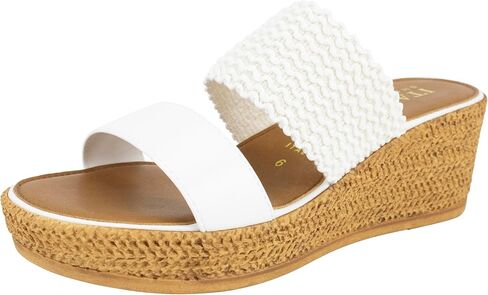 ITALIAN Shoemakers Inessa Womens Platform Wedge Espedrille and Raffia Sandal for Women in Saudi Arabia
