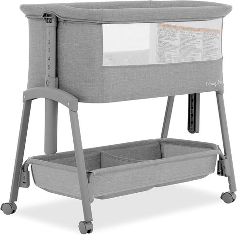 Dream On Me Calypso Portable Bassinet مع عجلات باللون الرمادي وسريع وسهلة للطي ، وسبعة ارتفاع قابل للتعديل ، ونسيج قابل للغسل الماكينة ، وسرير سرير محمول وقابل للتعبئة in Kuwait