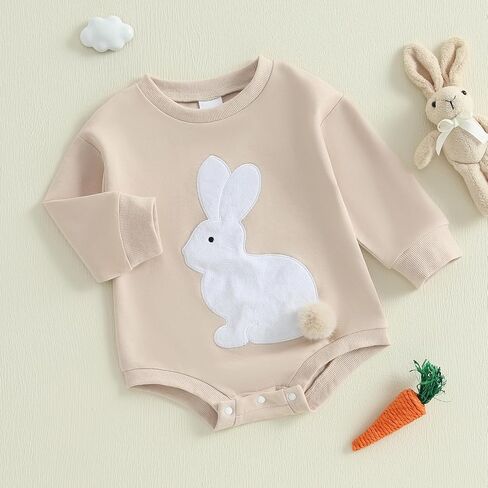 أول فتاة في عيد الفصح طفلة فتاة تطريز أرنب رومبز أرنب ذيل بذرة الرضي in Kuwait