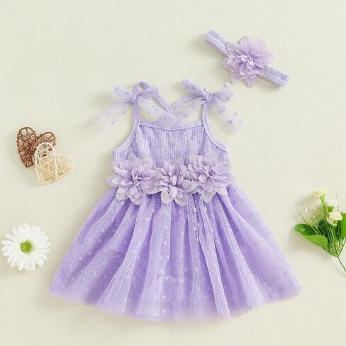 Newborn Baby Girl Clothes Baby Girls Summer Romper Dress 3D Floral Decor Heart Print Jumpsuit With Headband in Saudi Arabia