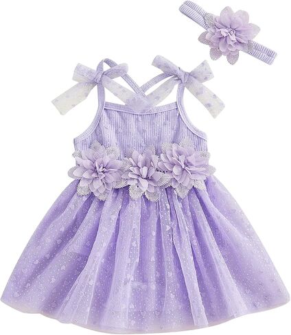 Newborn Baby Girl Clothes Baby Girls Summer Romper Dress 3D Floral Decor Heart Print Jumpsuit With Headband in Saudi Arabia