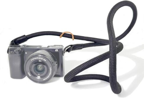 Camera Strap Crossbody Camera Neck Shoulder Strap 127cm Climbing Rope for Photographers Lanyard 10mm Thick - Black in Saudi Arabia