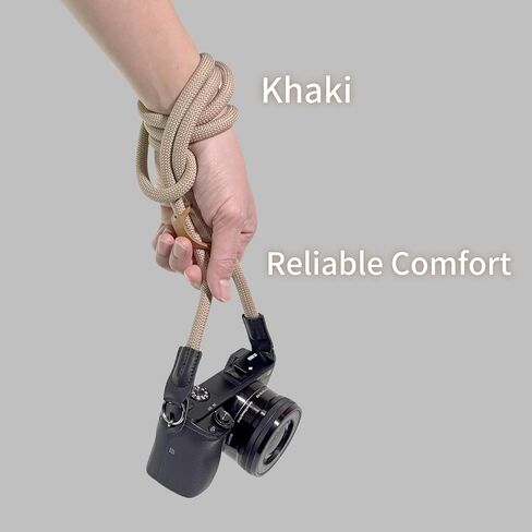 Camera Strap Crossbody Camera Neck Shoulder Strap 127cm Climbing Rope for Photographers Lanyard 10mm Thick - Black in Saudi Arabia
