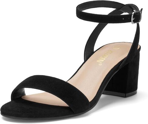 ZURIN Womens Low Block Chunky Heels Open Toe Ankle Strap Heeled Sandals Dress Pumps Shoes for Wedding Bridal Evening Party Homecoming Prom 2.24 inch in Saudi Arabia