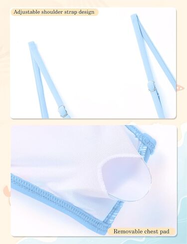 oklady Girls Swimsuit 2 Piece Bikini Set Tiered Ruffled Girls Bathing Suit Adjustable Straps Girls' Swimwear in Kuwait