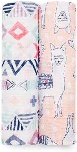 aden + anais Boutique 100% Organic Cotton Muslin Swaddle, Breathable Baby Blanket, Ideal for Boys, Girls, Newborns, Babies & Infants, Receiving Blanket, Soft and Lightweight Wrap, 2 Pack, Sailing Seas in Saudi Arabia