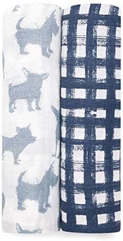 aden + anais Boutique 100% Organic Cotton Muslin Swaddle, Breathable Baby Blanket, Ideal for Boys, Girls, Newborns, Babies & Infants, Receiving Blanket, Soft and Lightweight Wrap, 2 Pack, Sailing Seas in Saudi Arabia