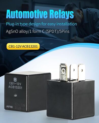 CB1-12V ACB13201 40A Plug in Mini-ISO Automotive Relay Headlights, Cell Motors, A/C, ABS, EPS Multiple Support Relay 5 Pins in Saudi Arabia