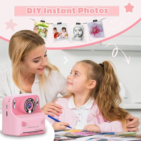 Kids Digital Camera - Instant Print, Thermal Camera, HD Display, MP3 Playback, 16X Zoom, PC Compatible in Saudi Arabia