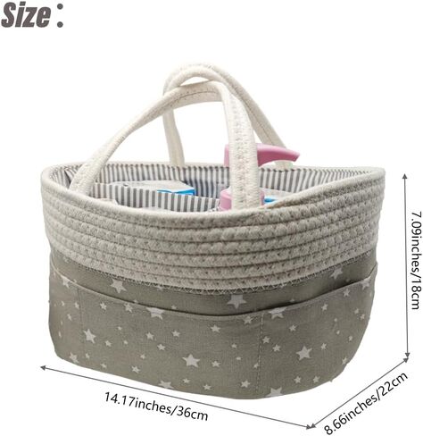 Baby Diaper Caddy Organizer Storage Basket for Girl Boy Shower Gifts Portable Large Nursery Holder Tote for Changing Table or Car Newborn Essentials in Saudi Arabia