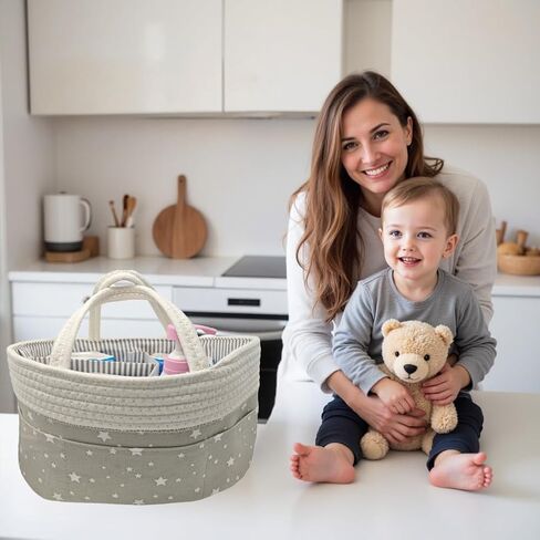 Baby Diaper Caddy Organizer Storage Basket for Girl Boy Shower Gifts Portable Large Nursery Holder Tote for Changing Table or Car Newborn Essentials in Saudi Arabia