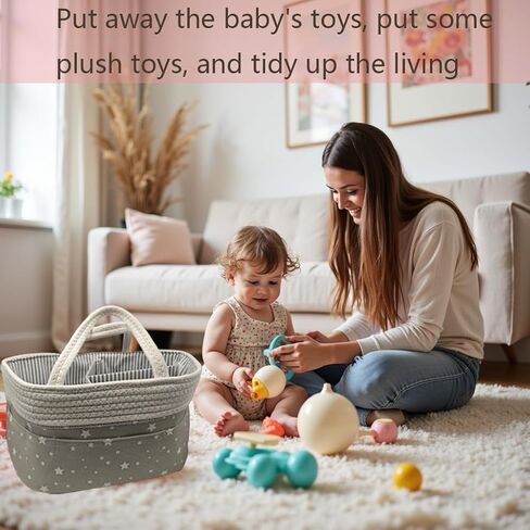 Baby Diaper Caddy Organizer Storage Basket for Girl Boy Shower Gifts Portable Large Nursery Holder Tote for Changing Table or Car Newborn Essentials in Saudi Arabia