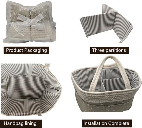Baby Diaper Caddy Organizer Storage Basket for Girl Boy Shower Gifts Portable Large Nursery Holder Tote for Changing Table or Car Newborn Essentials in Saudi Arabia