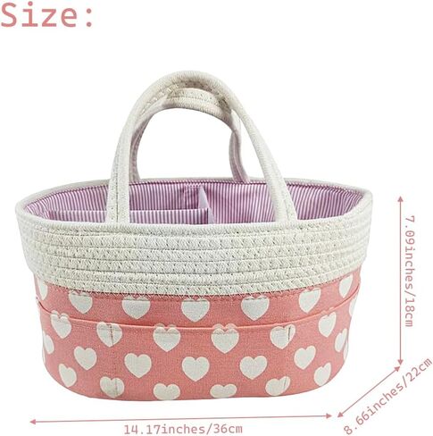 Baby Diaper Caddy Organizer Storage Basket for Girl Boy Shower Gifts Portable Large Nursery Holder Tote for Changing Table or Car Newborn Essentials in Saudi Arabia