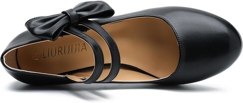 ماري جين كعب مع القوس منخفض الكعب مغلق كتلة مكتنزة مزدوجة الكاحل مضخات مضخات مكتب الزفاف in Kuwait