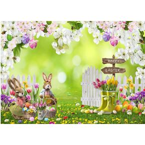 Dudaacvt 8X6FTEaster Backdrop Spring Easter Backdrop Easter Theme Photography Backdrop Easter Children Party Decorations Banner Backdrop D696