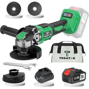 Angle Grinder Brushless with 20V Battery and Charge, 3 Variable Speed Angle Grinder 4-1/2", Cordless Power Tools For Cutting Grinding Polishing, 1 Battery