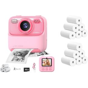 Instant Print Camera Kit with 15 Roll Printing Paper