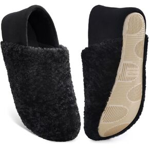 HomeTop Women's Plush Slippers with Collapsible Microsuede Heel Indoor House Shoes