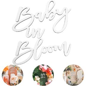 Wooden Baby in Bloom Sign - Baby Shower Party Gender Reveal Girl or Boy Decorations Backdrop Pregnancy Party Wall Photography Background(Gold) in Kuwait