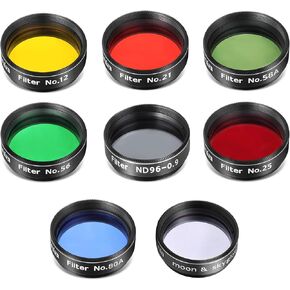 Astromania 1.25" Moon Telescope Eyepiece Color Filter ND96-0.3 - Bundle with - Filter Set of 1.25-Inch Seven Telescope Filters