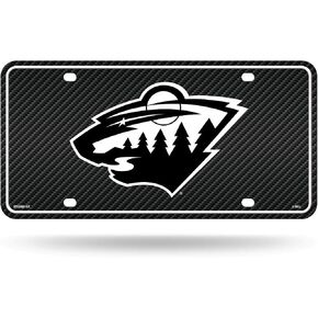 Rico Industries NHL Vegas Golden Knights Carbon Fiber Metal Auto Tag 8.5" x 11" - Great for Truck/Car/SUV in Kuwait
