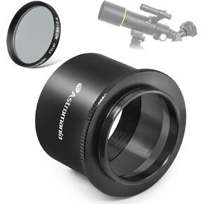 Astromania 2" Moon Telescope Eyepiece Filter ND96-0.6 - Bundle with - 2" T-2 Focal Camera Adapter Ⅱ