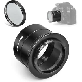 Astromania 2" Moon Telescope Eyepiece Filter ND96-0.3 - Bundle with - 2" T-2 Focal Camera Adapter Ⅱ